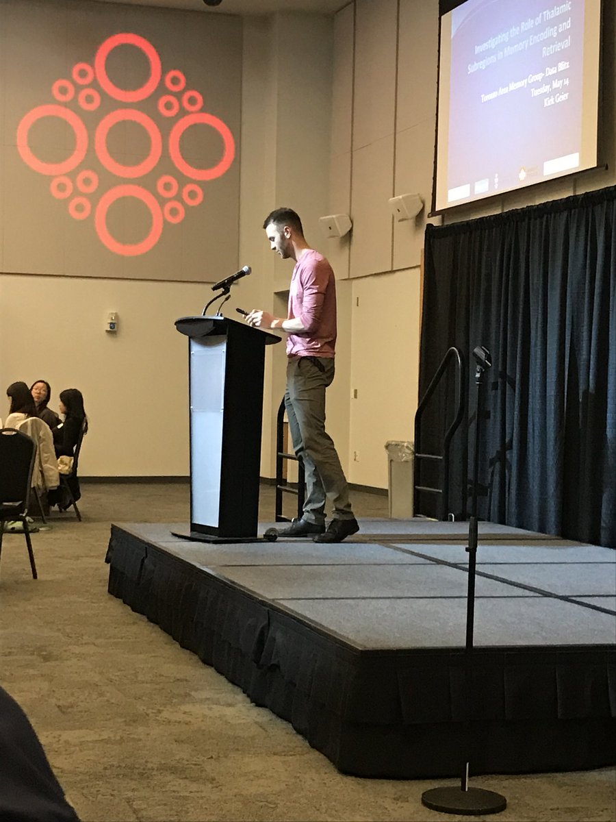 rosanna_olsen's tweet photo. A little delayed but another shout out to Olsen lab grad student Kirk Geier (@Geier_KT) presenting his work on the role of the thalamic nuclei in associative memory earlier today at #TAMeG https://t.co/jQStTbZgAx