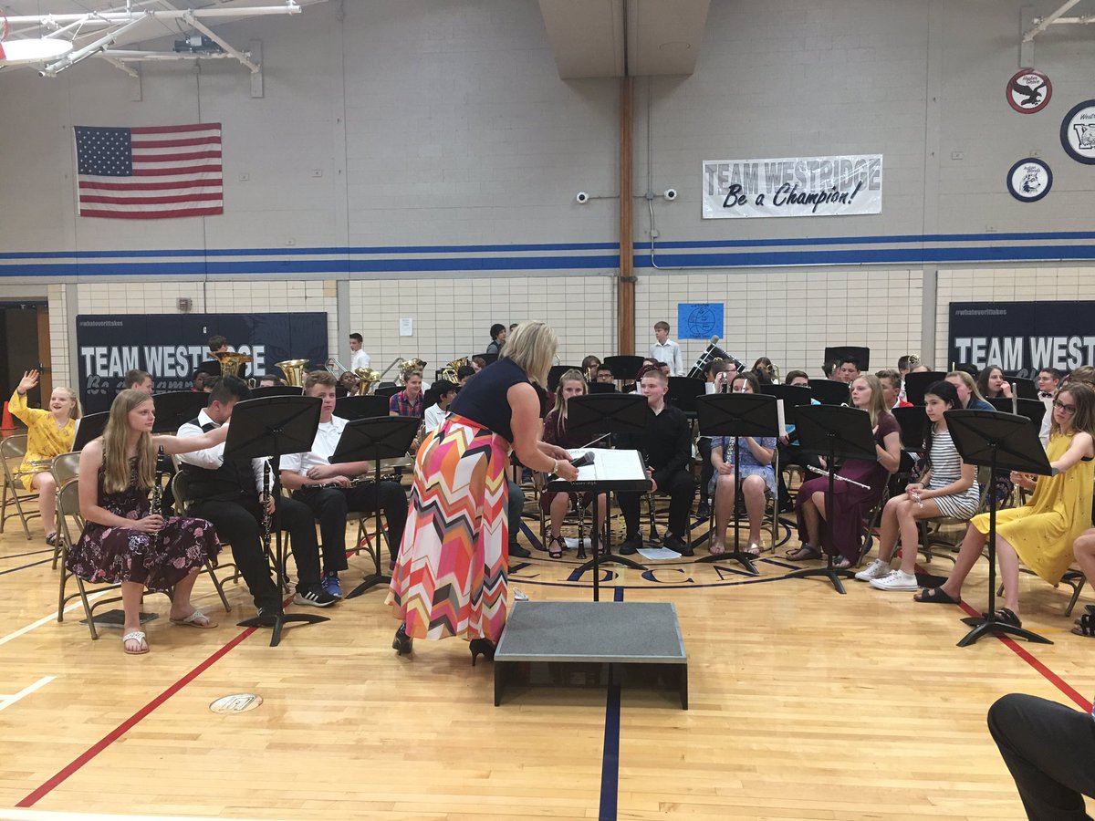 jenbrethour's tweet photo. Band concert tonight was great! The music was fun! Great job to Mrs. O'Donnell and our @westridgeband #marvelousmusic @WRidgeMS https://t.co/1qa9jaR2fy