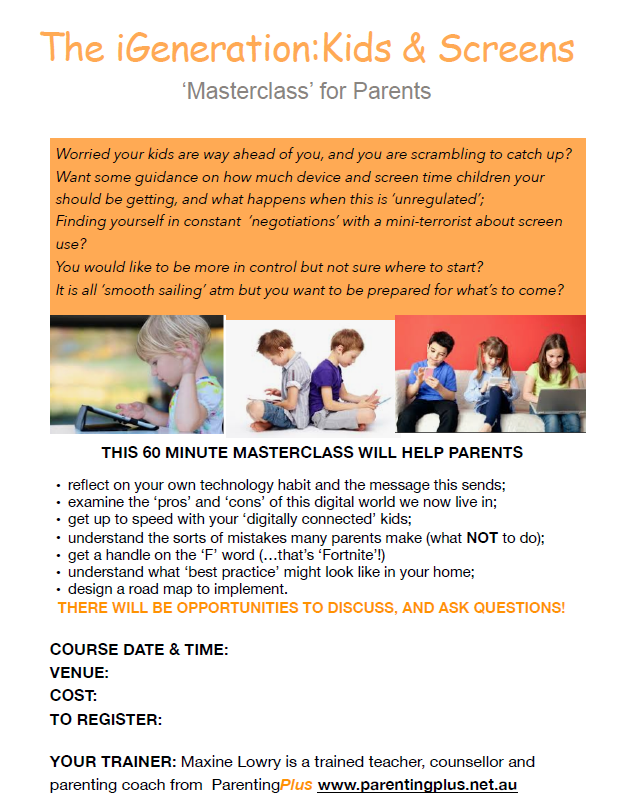 ClarenceHigh's tweet photo. Next Tuesday Clarence is hosting a master class for parents with a focus on technology use. The session is free and runs from 5:00pm – 6:00pm on Tuesday 21st May.
Please RSVP by contacting our office on 6244 2544 https://t.co/UGAD1BAWxq