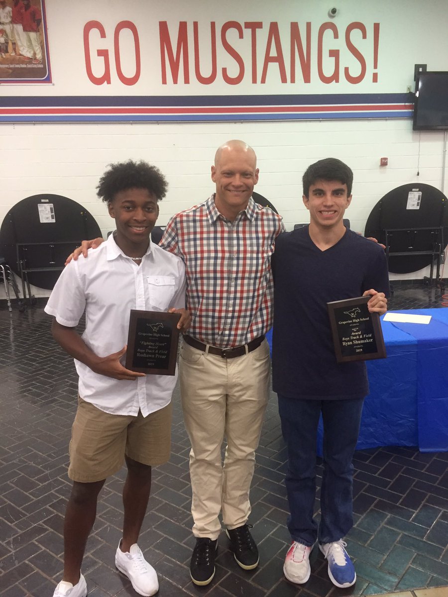 Terrific track banquet tonight.  G Award goes to Ryan Shumaker, the greatest distance runner in GHS history.  Fighting Heart Award goes to Roshawn Prear, the straw that stirred the sprinters’ drink.