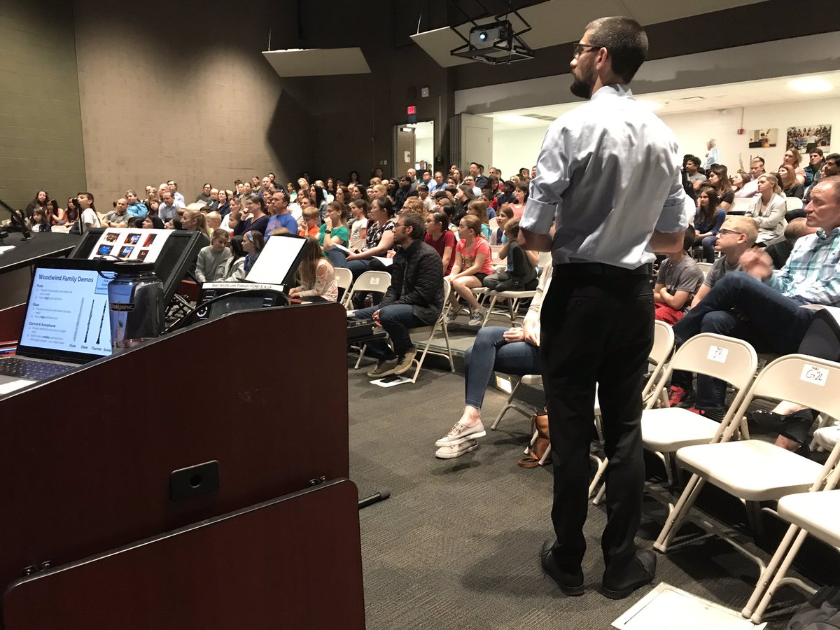 abiasiello's tweet image. Thanks to our wonderful students for serenading the next generation of instrumental musicians at “Parent Night”! Can’t wait to get some instruments in these 3rd grader’s hands next week! #engage109 #musiceducation @DPS109