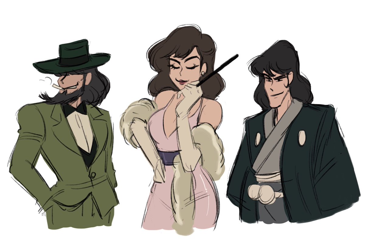 doodle from when Fujiko, Jigen, and Goemon got all dressed up and looked at...