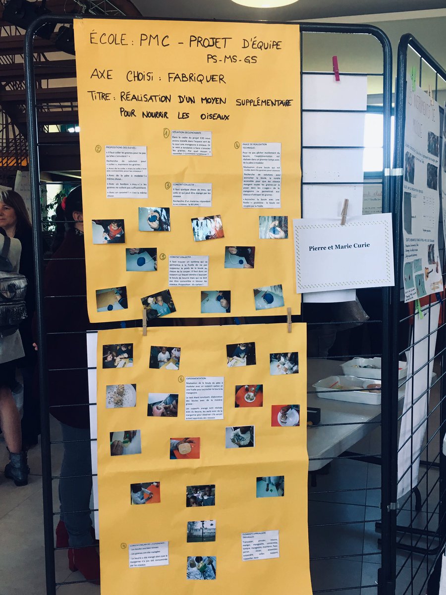 ecolepmc's tweet image. Ce matin, nos classes de maternelle présentent un projet technologique au forum scientifique de la circonscription : la réalisation de boules de graisse pour nourrir les oiseaux. #pmcE3d