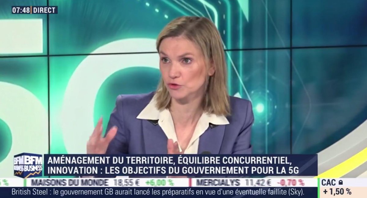 Si je devais choisir une priorité pour la #5G c'est la couverture du territoire, avec un objectif d'#innovation. Il faut qu'on soit capable d'avoir un hôpital connecté en milieu rural, parce que c'est ça qui justement permettra de désenclaver ces #territoires.