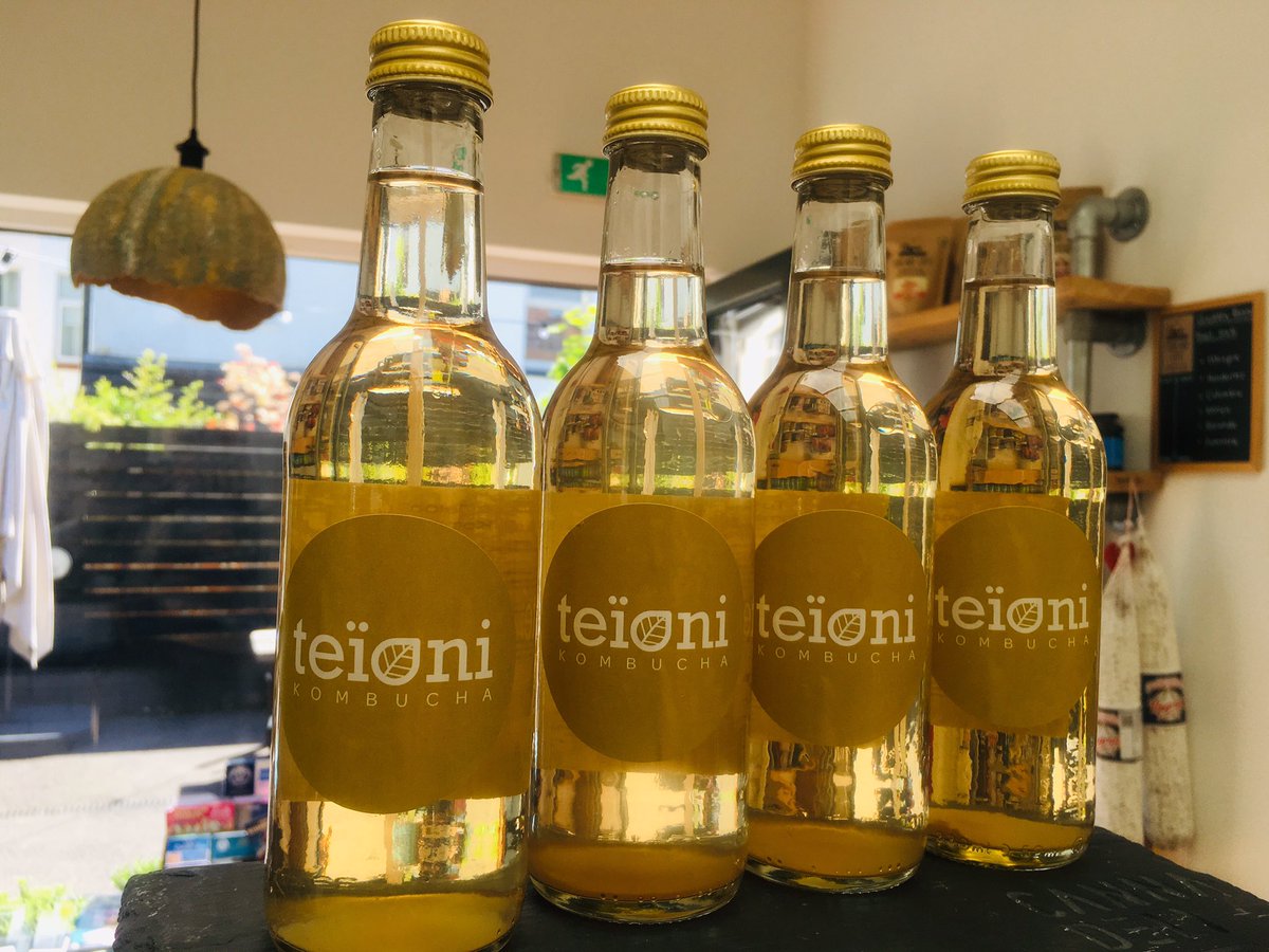 Teïoni Kambucha ar werth yn Canna Deli. Cynnyrch newydd sbon o Ynys Môn! Dewch draw i flasu. #kambucha