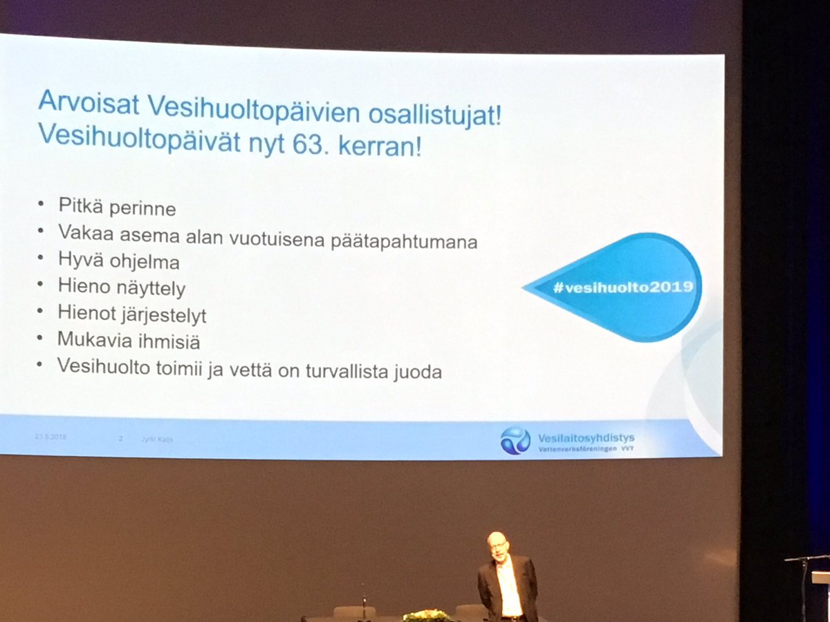 iwama_project's tweet photo. One of the biggest events in water sector in Finland #vesihuolto2019 just started in Jyväskylä with the opening words by Jyrki Kaija, from @suomenvesi Finnish Water Works Association. Why to go international? How to become a role model wwtp?Come to the event to learn more! https://t.co/4DrG7XzWcB