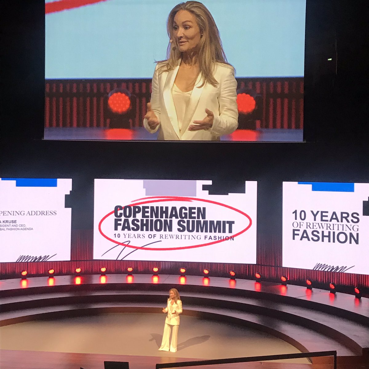 Copenhagen Fashion Summit 2019 launched this morning by Founder <a href="/eva_kruse/">Eva Kruse</a> and she is wearing a fabulous #linen suit !@CphFashSummit #CPHFS19 #rewritingfashion @wearelinen