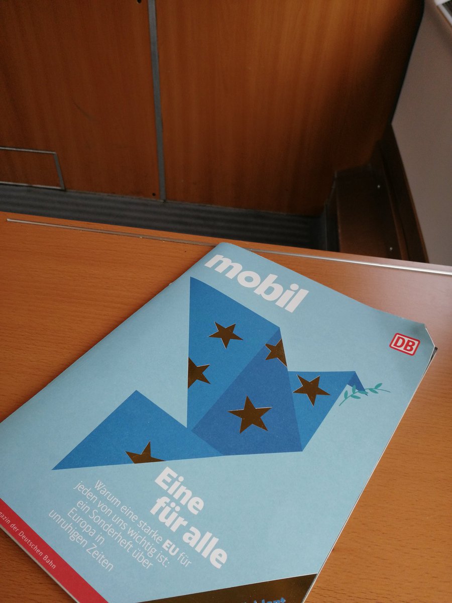 MsNickyRupp's tweet photo. The #EU is a #DoveOfPeace. Very good symbol used in this magazine - which I can read enjoying a #travel from Austria to Portugal! #ThankEU #iLoveSchengen #TheFreedomToTravel #EUisPeace #GoVote2019 https://t.co/HVv9z0XnFi