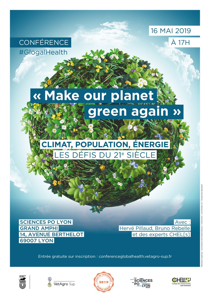 Ce jeudi 16 mai <a href="/ScPoLyon/">Sciences Po Lyon</a> à 17h00 se tiendra la conférence #GlobalHealth
liant les enjeux de la transition écologique et la santé
Evénement organisé par @Chels_Lyon, <a href="/VetAgroSup/">VetAgro Sup</a> et <a href="/ScPoLyon/">Sciences Po Lyon</a> 
Le débat s'annonce passionnant !