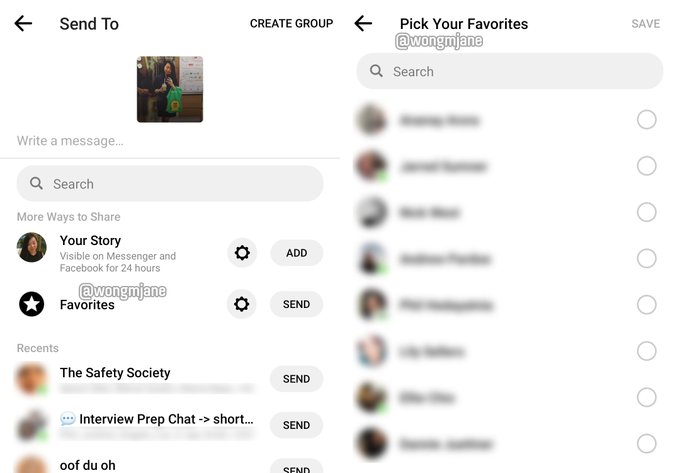 Fasebook chat list order