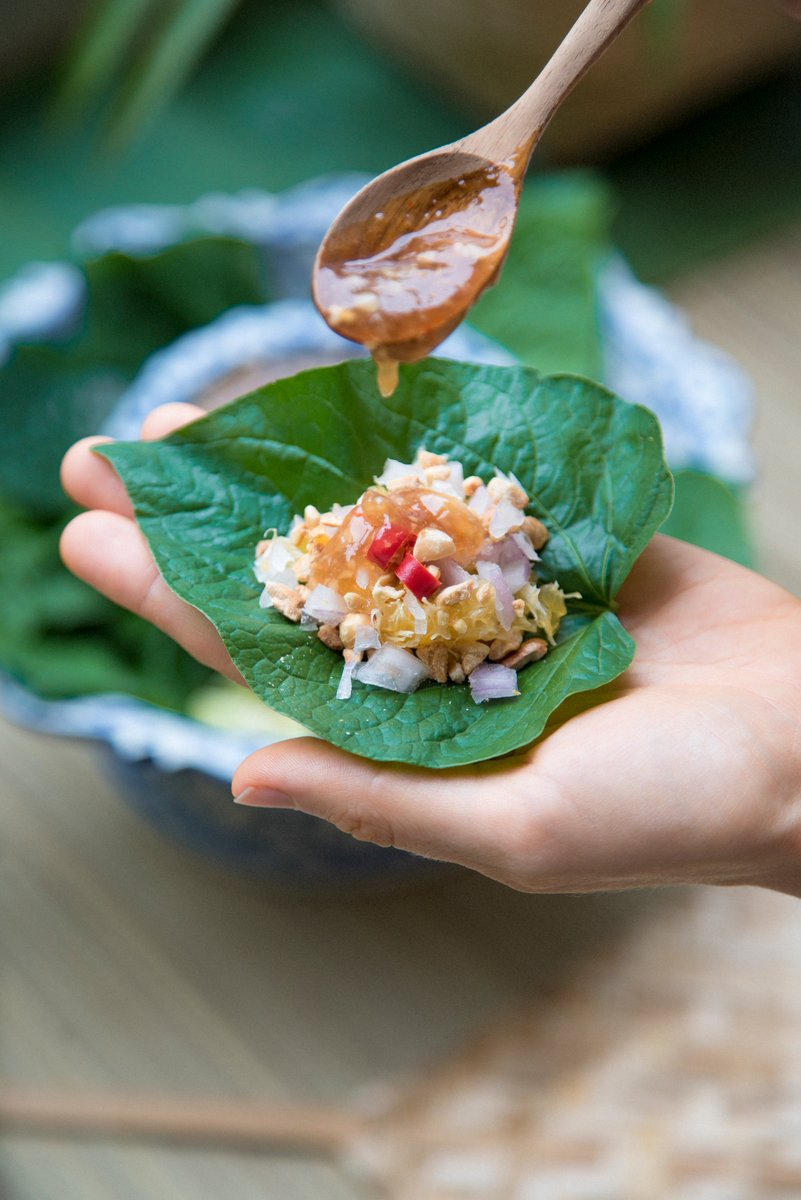 PlantLifeHotel's tweet photo. To us, Miang Kham is more than a dish, it is an experience. A trip into Thai culture and taste, with just one bite. Miang Kham is Thailand wrapped up in a tiny, perfect bundle of mouth-watering flavour and culture.

What’s your favourite Thai dish? #Sustainablefood #Thaifood https://t.co/F9pFzvU9kk