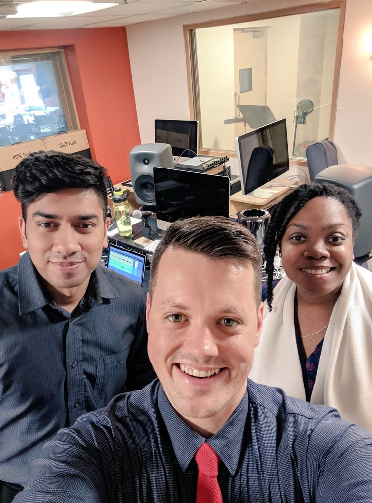 We were in the recording studio at <a href="/ASBIndia/">The American School of Bombay</a> today with our amazing technician Elroy to record the last episode of the season. It's been a great year of learning the basics of podcasting, and we're already thinking of some great content for next season! #podcast #recording #team