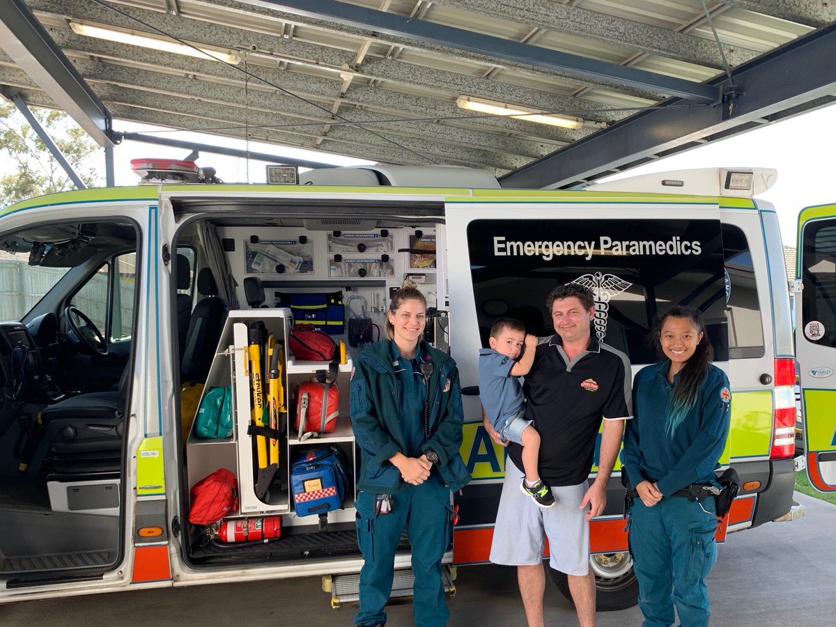 QASCentralQld's tweet photo. Young Archie and his dad Nick received a personalised ambulance tour at Gladstone station with Bianca and Jenni. Archie visited the station to say thank you to the paramedics who attended and treated Archie recently for a medical incident.

Glad you’re feeling better Archie! https://t.co/WvTlTtTcUk