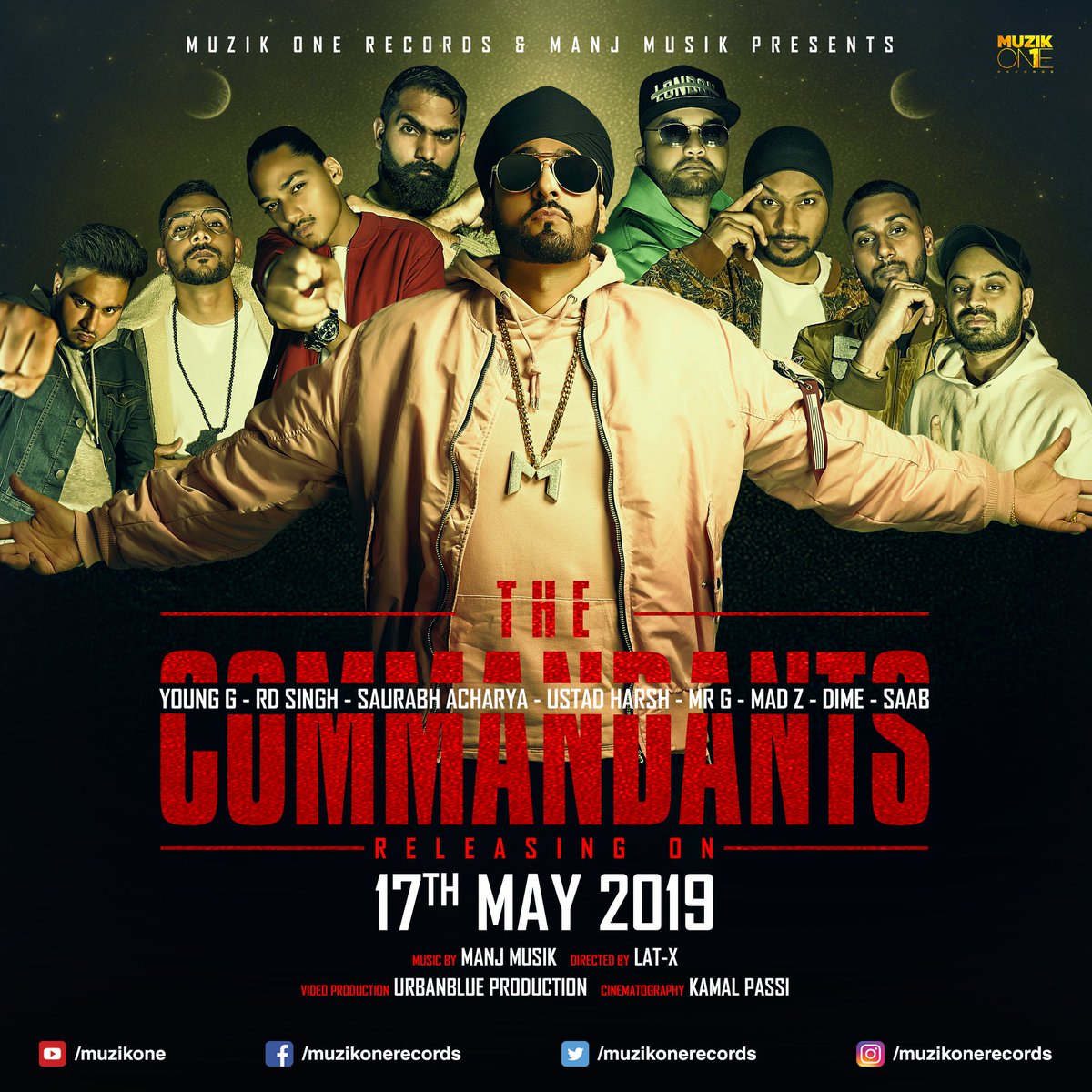 MANJmusik's tweet photo. Watchout Guys for #thecommandants Full Song out on 17th May'19.
#ManjMusik #muzikonerecords @urbanblue_prod @directorlatx @Muzikonerecords #saurabhacharyaofficial #YoungGofficial #RDSingh #ustadharsh #OfficiallyMr.G/ #theofficialmadz #itsDime #iamsaab #SPACESHIPMUSIC https://t.co/wc5fyeCQhw