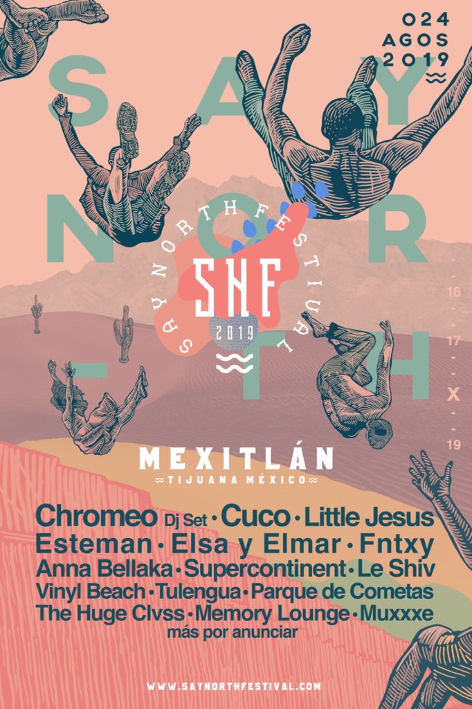 JorgeColl's tweet image. Amigos de #Tijuana (y aledaños):
Aparten el 24 de agosto para que no se pierdan el @SayNorthFest con Chromeo, Little Jesus, Elsa y Elmar, entre otros. 🙌🏻 #SNF19 @BookAgencyMX