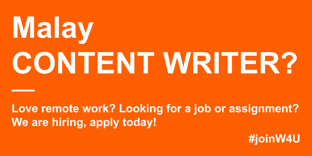 Wings4U's tweet photo. Fluent in #Malay? Experienced in #contentwriting or with #journalism background? We have something for you! https://t.co/ZwKcxVqC6U