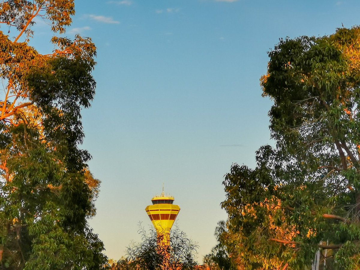 AirservicesNews's tweet image. As @JonoPerth quite rightly captioned this image of our #airtrafficcontrol Tower he captured recently: Peekaboo!