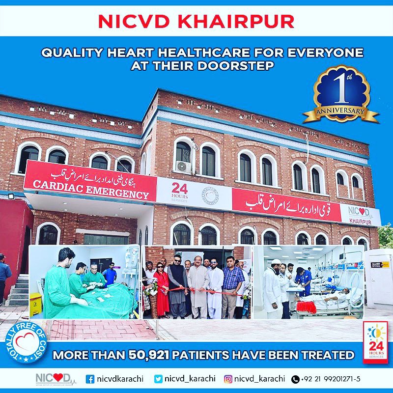 1 year. 50,921 lives saved. 100% free. Happy Birthday NICVD Khairpur. #KhidmatMainSabSayAagay #Sindh