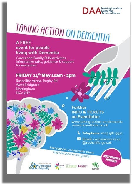 Meet members of the <a href="/PrAISEDUoN/">PrAISED research team</a>  Team at Nottinghamshire Dementia Action Alliance ‘Taking Action on Dementia Day’ Friday 24th May, 10.00am to 2.00pm. Free tickets at: …on-on-dementia-event.eventbrite.co.uk