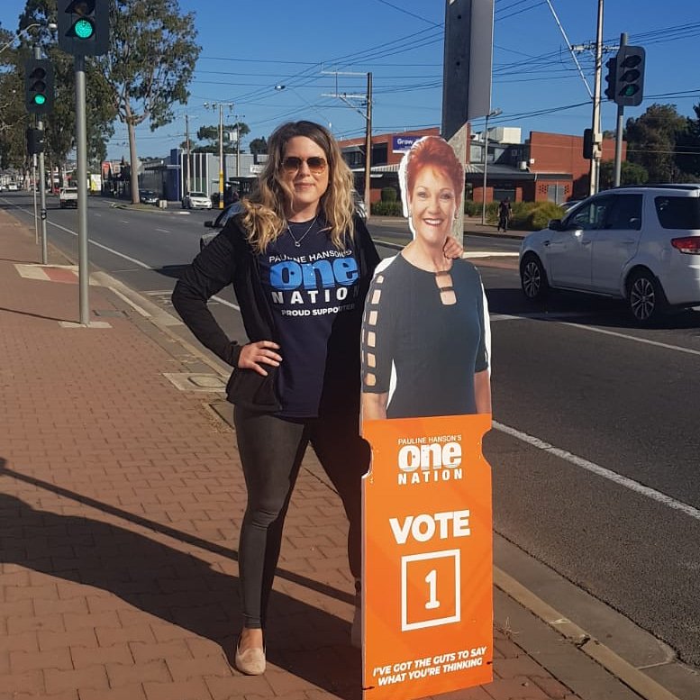 Proud as punch to stand with this woman <a href="/PaulineHansonOz/">Pauline Hanson 🇦🇺</a> and even prouder to tell the world. We stood on Brighton road for awhile and got heaps of beeps. Thanks for your support!!!! 💛
<a href="/OneNationAus/">One Nation Australia</a>
"We have the guts to say what you are thinking" 💛