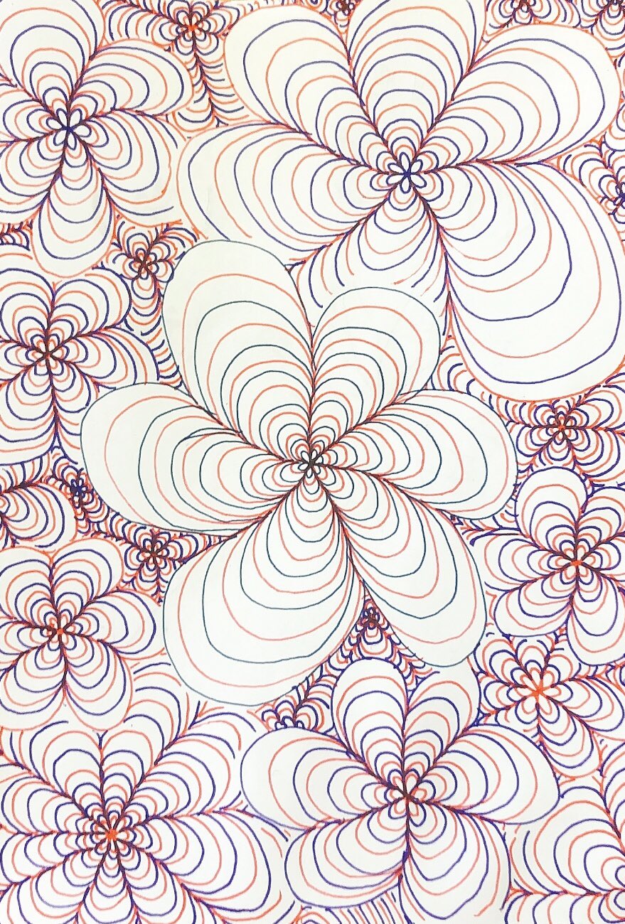 蜥蜴 家庭科の時間めちゃめちゃ気持ち悪いであろうものを描いてた ボールペン画 一発描き 赤ペン 青ペン サラサ 花 キモイ 目の錯覚 絵 イラスト T Co Vyc9hfz458 Twitter