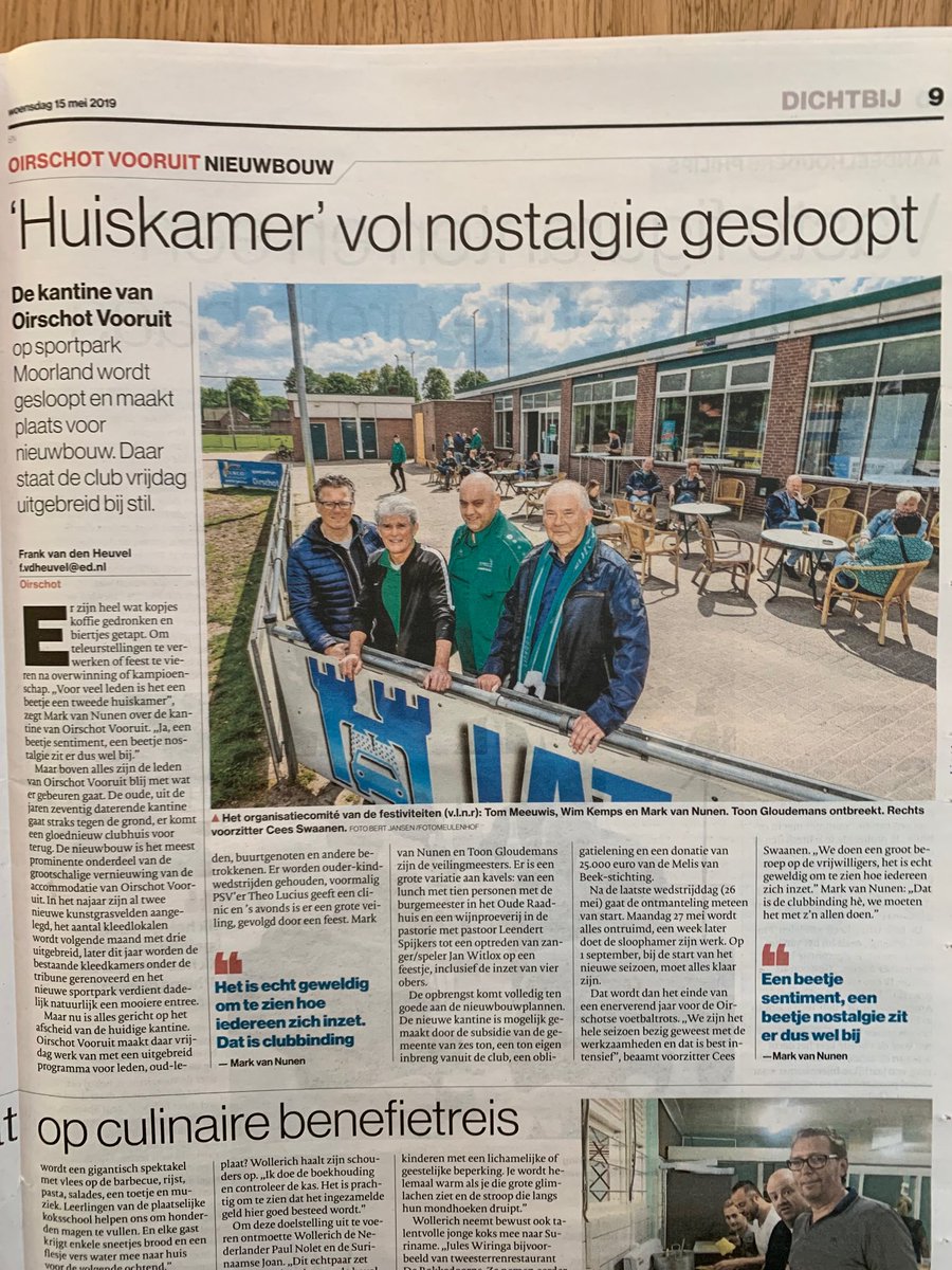 OirschotVooruit's tweet photo. Nog een paar dagen!
Vrijdag 17 mei a.s. ‘Score 4 More(land)’ benefietavond bij ⁦⁦@OirschotVooruit⁩. Vandaag te lezen in ⁦@ED_Eindhoven⁩ #afscheid #nieuwe start #nostalgie #veiling #clinic #ouderkind #erbijzijnismeemaken https://t.co/LTLEpJodTN