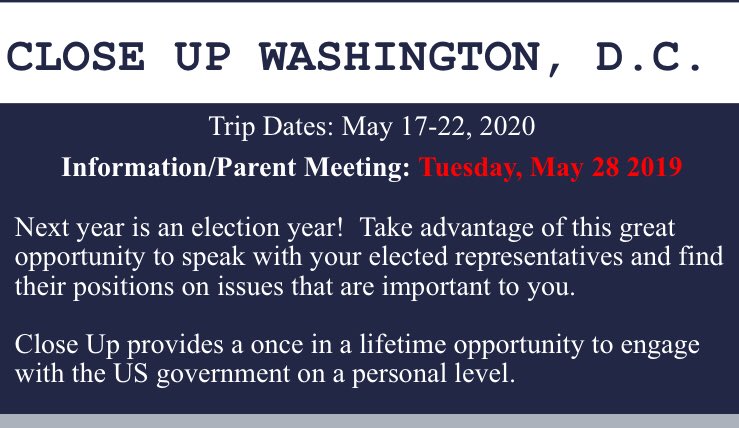 George Ranch HS News (@grhsnews) on Twitter photo GRHS Close Up Washington, D.C. travel opportunity for May 2020! See <a href="/GRHSWilkening/">Margaret Wilkening</a> for details. GRHS Close Up Washington, D.C. travel opportunity for May 2020! See <a href="/GRHSWilkening/">Margaret Wilkening</a> for details.