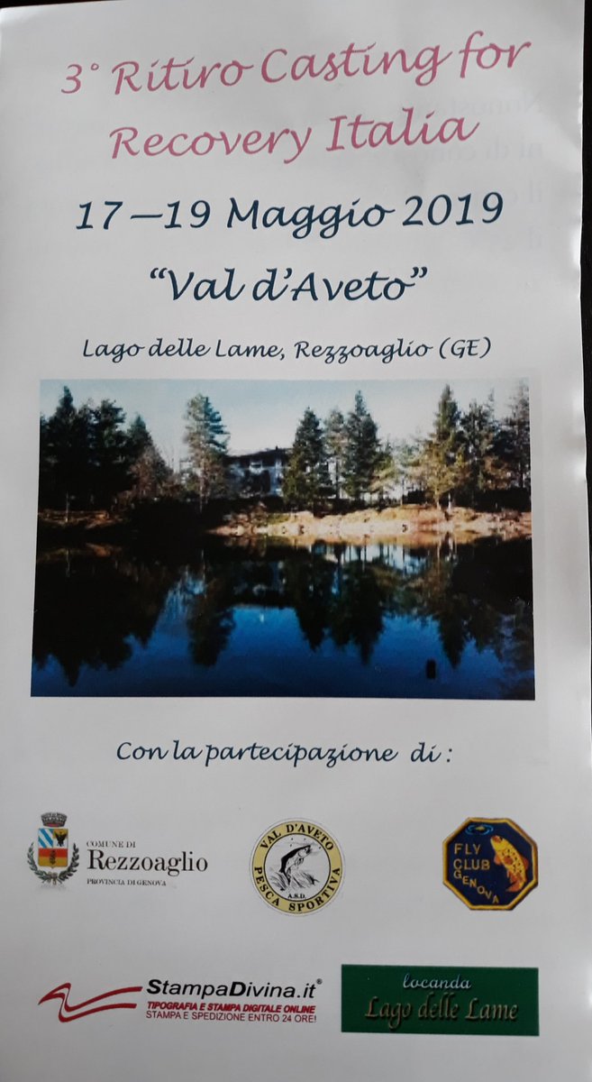 PARCO_AVETO's tweet photo. 3° Ritiro #CastingforRecovery Italia, 17-19 maggio al #LagodelleLame in #parcoaveto "pesca con la mosca come terapia per il corpo e per la mente" 🎗🎣@Cast4Recovery #lamialiguria @MaiStefano @SoniaViale @GiovanniToti @robertocosta_ge https://t.co/DJhHt4a4HB