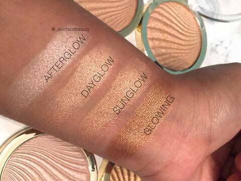 If you like a more “glow from within” but still super dewy and gorgeous highlighter the  @milanicosmetics strobe light highlighters are BEAUTIFUL and only $10. There was a point where I wore sun glow every day. They look similar on the skin to the ABH sundipped glow kit imo!