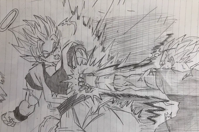 悟空vsベジータ
#ドラゴンボール
#ドラゴンボールイラスト
#悟空 #ベジータ 