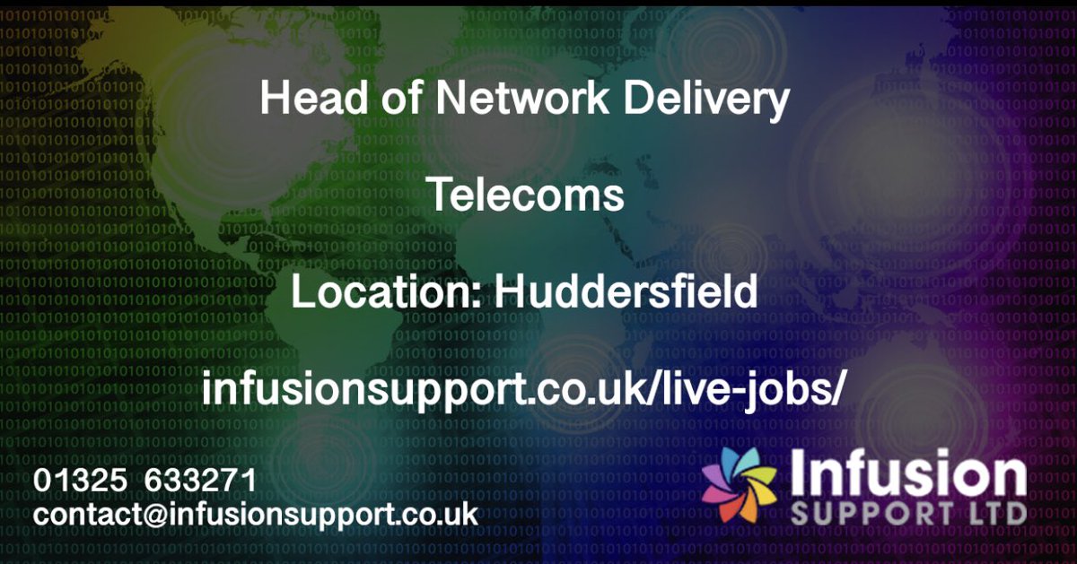 Infusionsl's tweet image. Head of Network Delivery. We are looking for an experienced leader of large operations to lead in the program delivery of a full Fibre to the Home network build across a region on behalf of a prestige client. #network #operations #leader #telecoms  infusionsupport.co.uk/careers_archiv…
