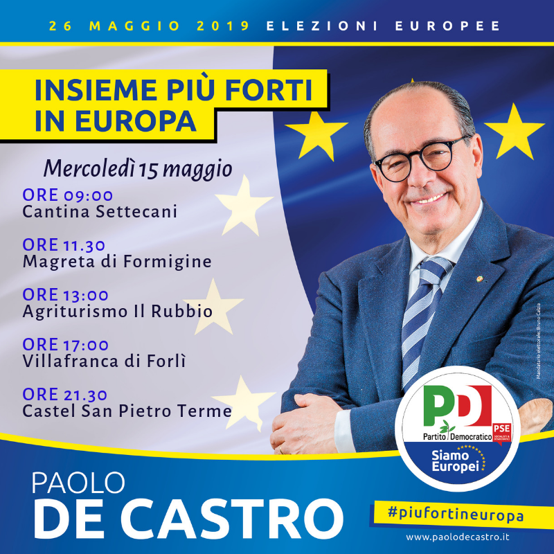 paolodecastro's tweet photo. Buongiorno! Ripartiamo oggi nel modenese. Come sempre vi aspetto! #piufortineuropa #scriviDeCastro #15maggio https://t.co/9pbYygWAy1