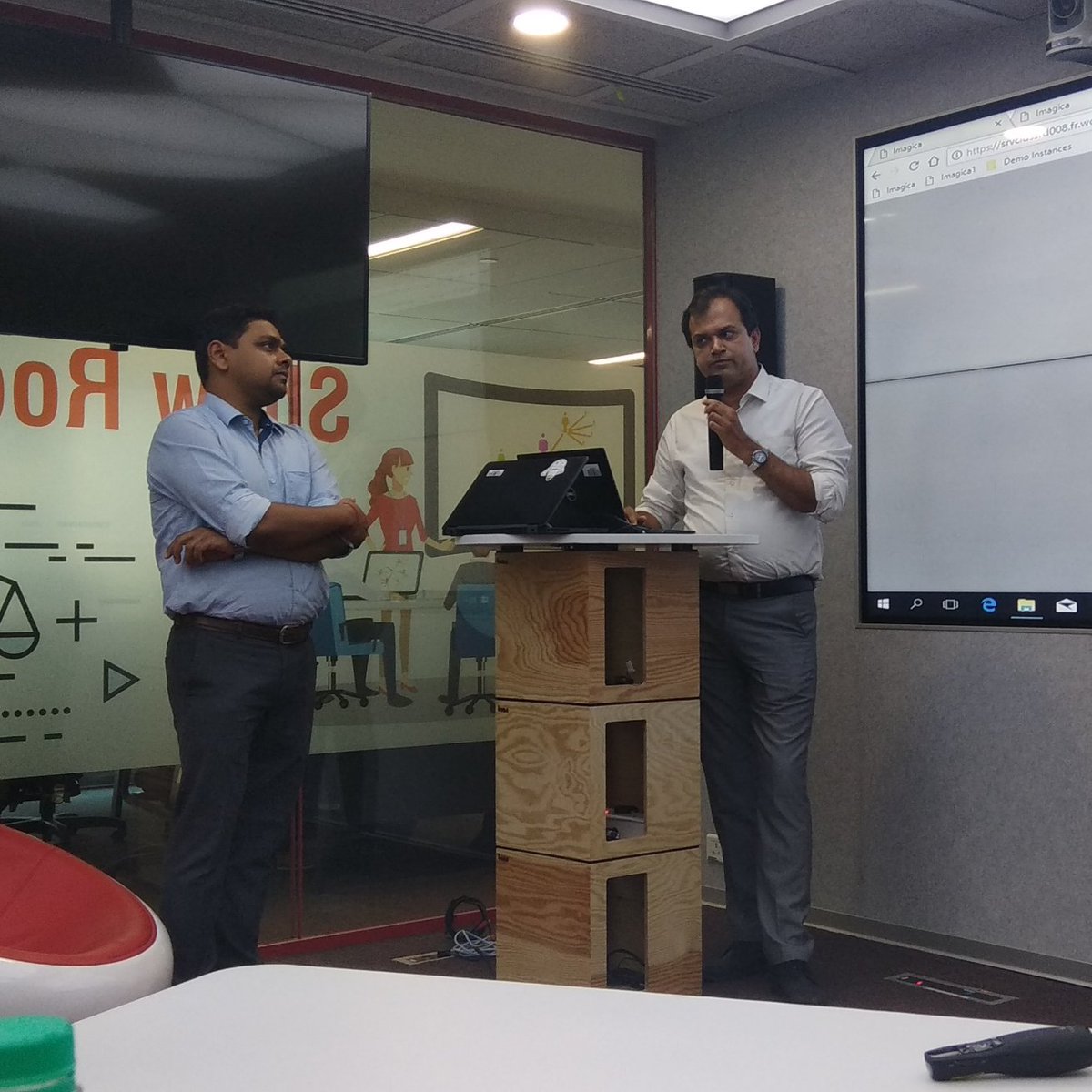 In depth questions from participants comprising industry peers, banking and non banking organisations at our Digital Process Hub regarding our flagship products, being addressed by our able teams..
@SocGen_India 
<a href="/rathnaprabha_tm/">RATHNAPRABHA TM</a> 
<a href="/pathak_sumeet/">Sumeet Pathak</a> 
<a href="/rashikam/">Rashika</a> 
<a href="/vjshree12/">Vijayashree</a>