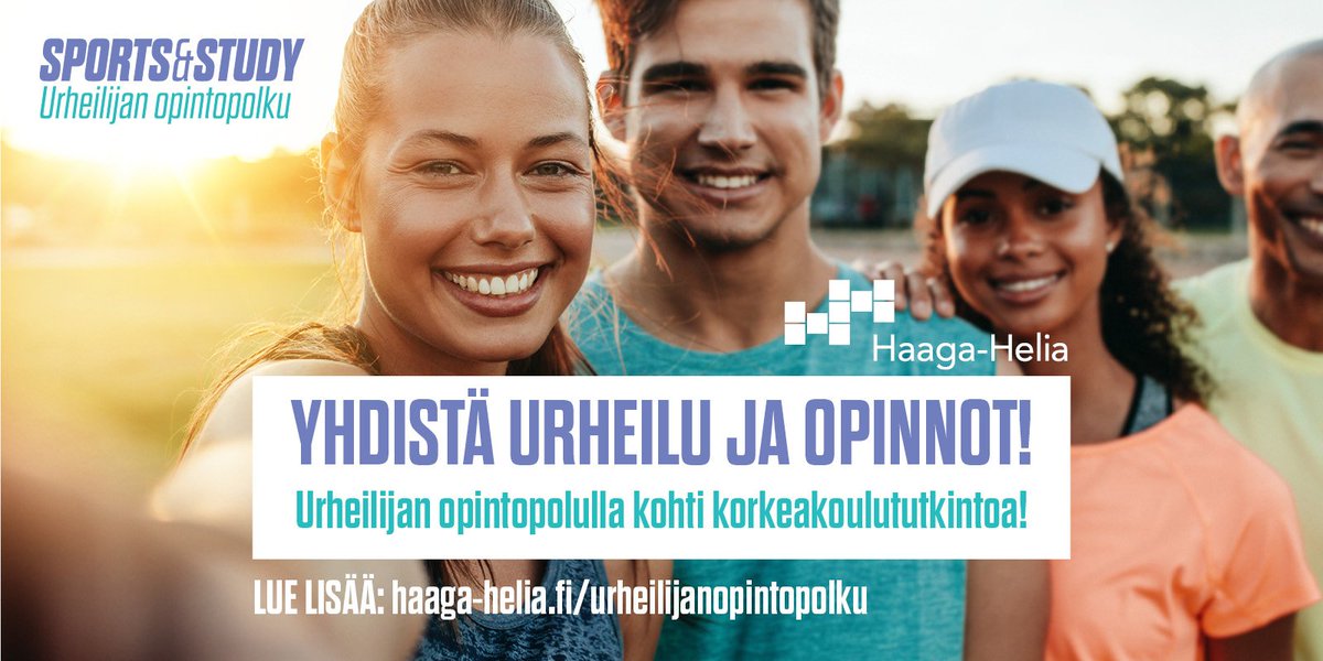 HAAGAHELIAamk's tweet photo. Kilpa- tai huippu-urheilija - yhdistä urheilu ja opinnot! Haku urheilijan opintopolkuun on nyt käynnissä ja jatkuu 15.8.2019 asti! Lue lisää: https://t.co/WtfsXX6pN1
#haagahelia #urheilijanopintopolku #urheilu #opiskelu #sportsandstudy #avaaovettyöelämään https://t.co/22h29bEz3c