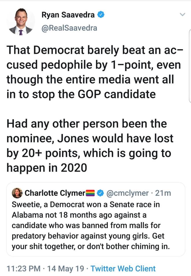 Charlotte Clymer Pa Twitter Here S The Pedophile Apologist Tweet From Realsaavedra That Had Folks Scratching Their Heads Even Several Of His Followers Urged Caution After This Went Up T Co Byr3lvkb8i Twitter