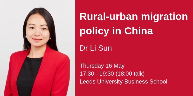 LeedsConfucius's tweet photo. China is one of only ten countries in the world that has policies to increase rural to urban migration, and there are millions of migrant workers.
Learn about policy and its impact on people's lives in this talk with Dr Sun tomorrow:
https://t.co/9vt7pyVN9d
@SSPLeeds @EASLeeds https://t.co/ZIzBh0Jxr8