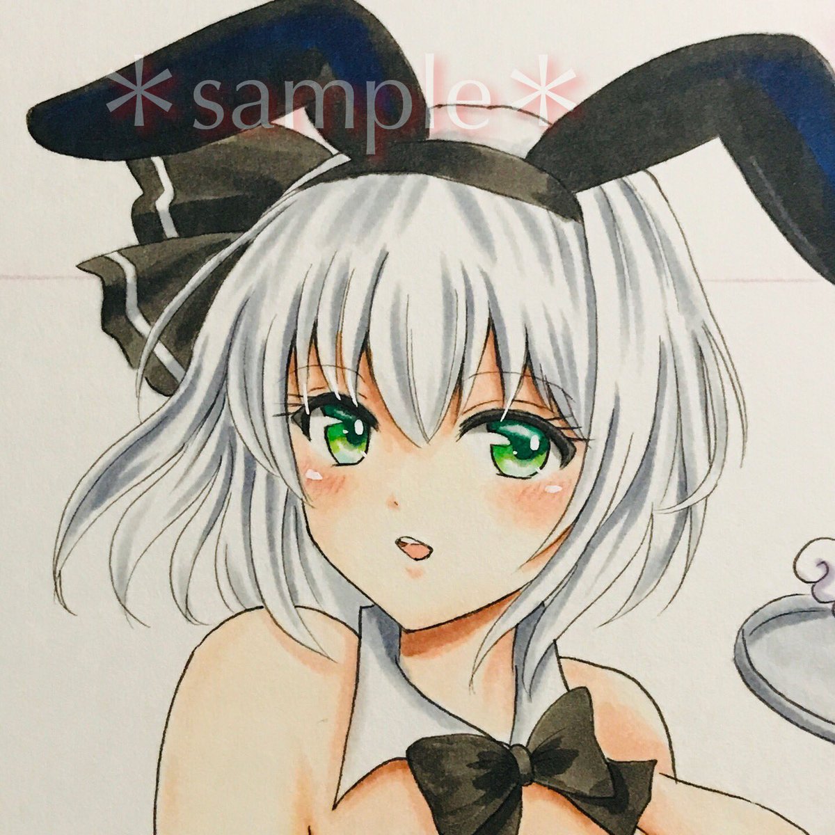 Reesa Twitterissa バニーさんの妖夢ちゃん どんなカッコでもかわいい 魂魄妖夢 東方project 手描きイラスト アナログイラスト