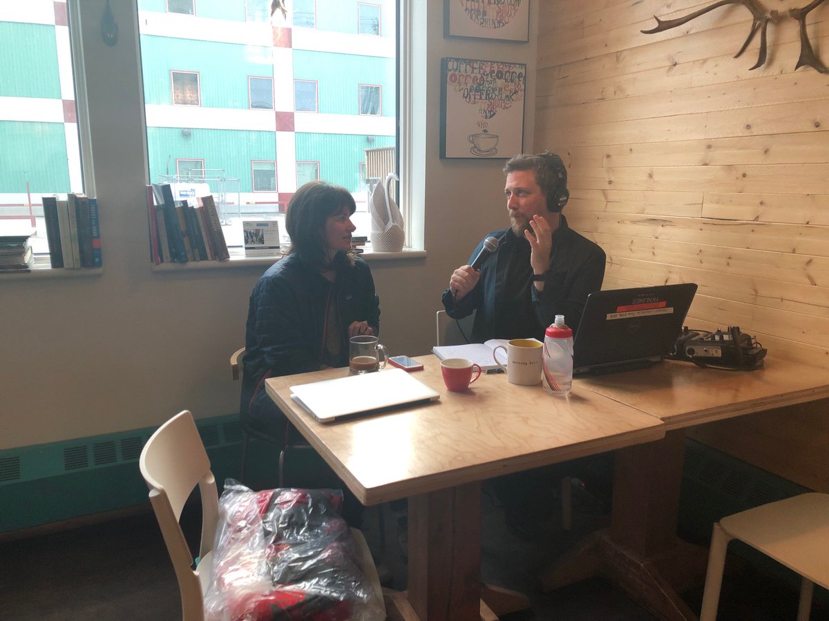 rzelniker's tweet photo. Come down to @BirchwoodCoffee and watch @LorenMcGinnis make some live radio! Here until 8 am. https://t.co/uZEpmU9Sq9