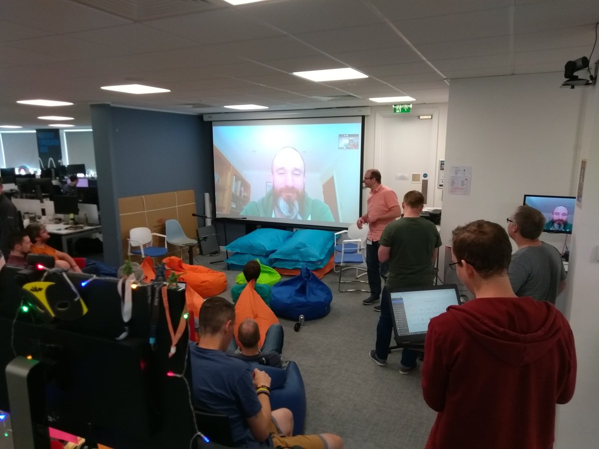 _DblV_'s tweet photo. The new-look #showandtell experience at @NewVoiceMedia - featuring Big Beard Barry!! https://t.co/zB7SCF2iPR
