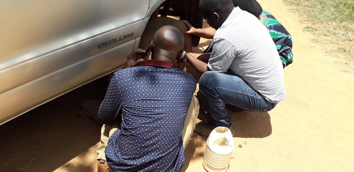 Our Doctors fixing a car tyre while deep down in a hard to reach community. No challenge will stop them from saving mothers and newborns from dying. Multi skilled, focused and determined.