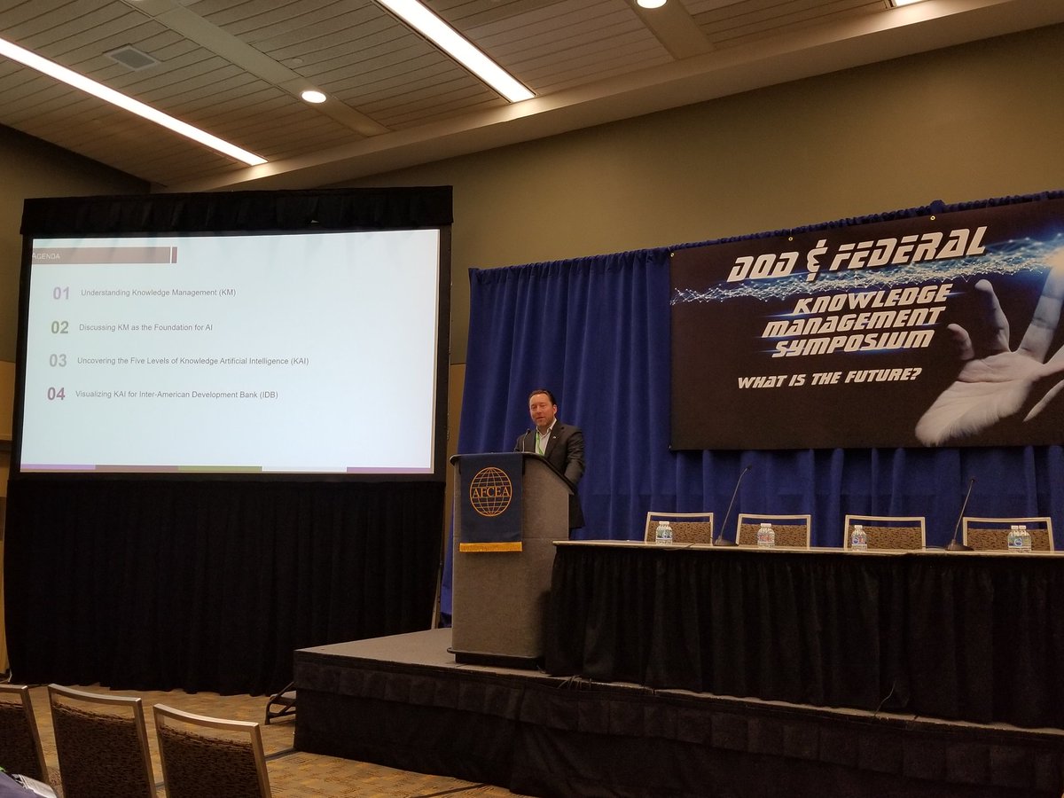 jhilgerbc's tweet photo. @ZacharyWahl presenting at the DOD #KMSymposium on #KM as the foundation for AI. @EKConsulting https://t.co/9NG4ePCYkG