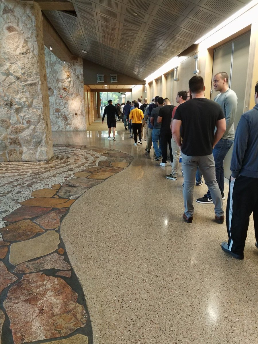 JoinAFD's tweet image. Today is the final day of written entrance exams for the AFD hiring process.  Applicants are lined up in every hallway and around the building here at the Palmer Events center.