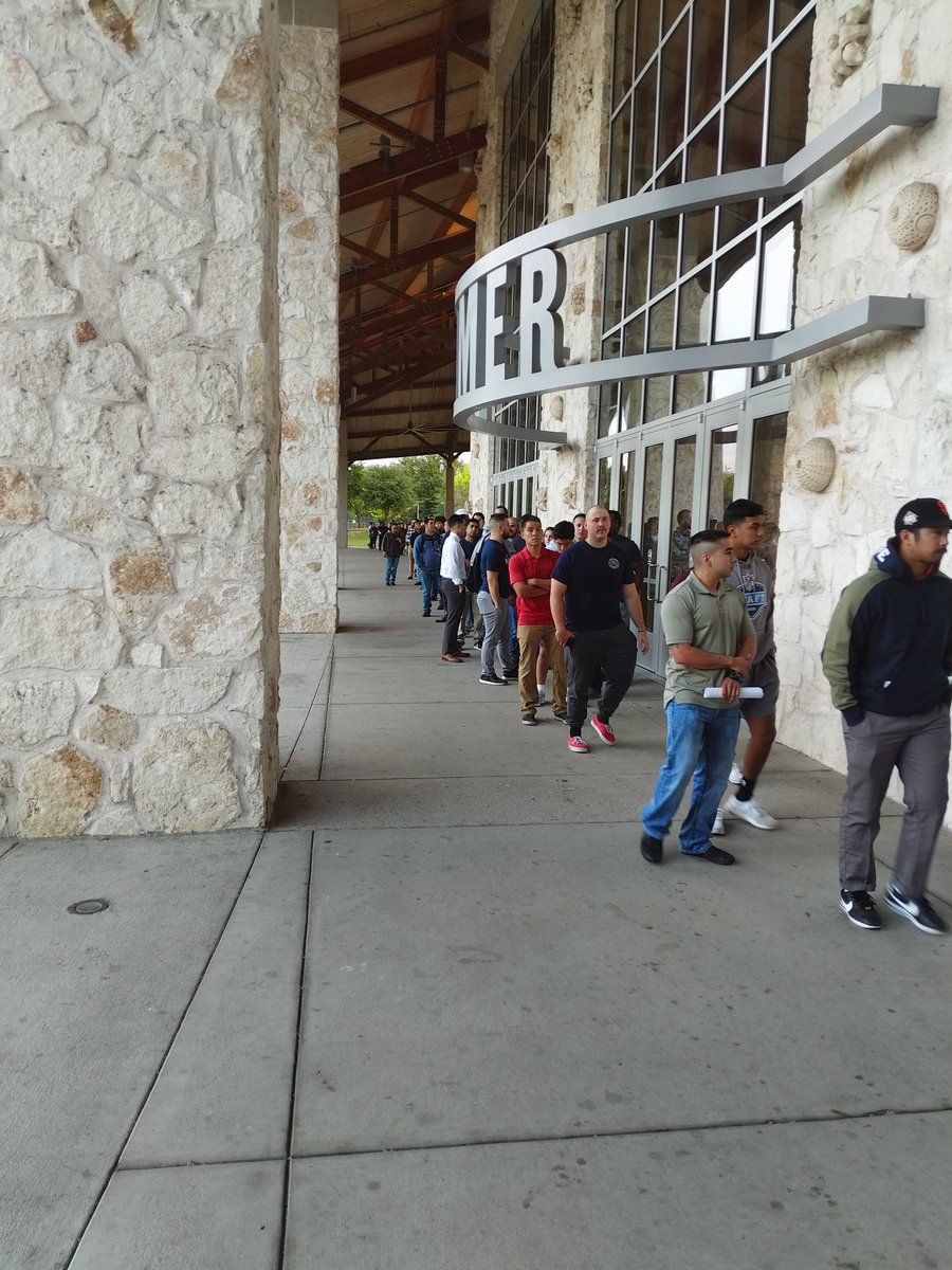 JoinAFD's tweet image. Today is the final day of written entrance exams for the AFD hiring process.  Applicants are lined up in every hallway and around the building here at the Palmer Events center.