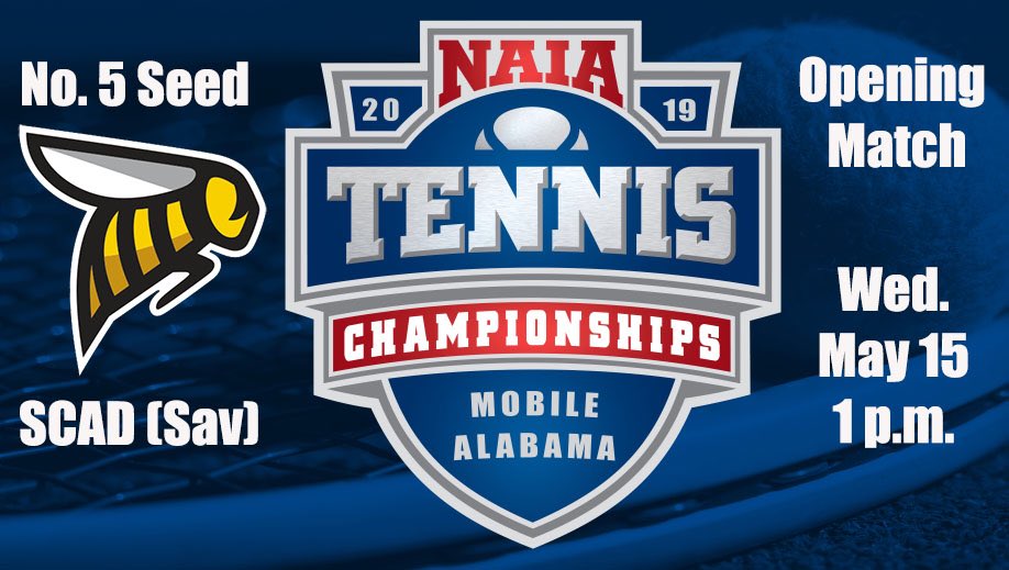 SCADwtennis's tweet photo. IT’S TIME.
TODAY.
#SCAD 🐝 vs. Loyola (La)
🎾National Championship 
⏰1pm
📍Mobile Tennis Center (AL) https://t.co/pthHRcLVtT
