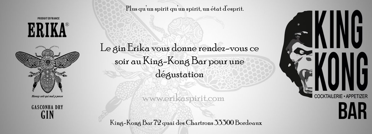 SpiritErika's tweet photo. 🍸Rendez-vous ce soir au #KingKongBar à #Bordeaux pour une dégustation ! Je ne vois pas de meilleur moyen pour tenir jusqu'au weekend ! Ami(e)s Bordelais(e)s souvenez-vous que ce sont les soirées que nous n'avons pas prévues qui sont souvent les meilleures...A ce soir 😜😈 https://t.co/vSMqzOmsuz