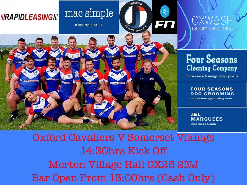 First home game in Merton this Saturday v <a href="/SomersetVikings/">Somerset Vikings</a> 14:30hrs KO. Cash bar only. #CavCity