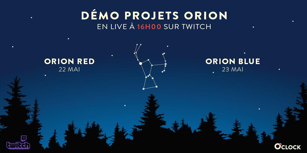 Oclock_io's tweet photo. 🚨
🚨🚨
🚨🚨🚨

Orion dévoile ses projets de fin de formation mercredi 22 et jeudi 23 mai, à 16h ! Les lives seront diffusés sur Twitch et sur Facebook !

🚨🚨🚨
🚨🚨
🚨 https://t.co/HSCtfAyaMA