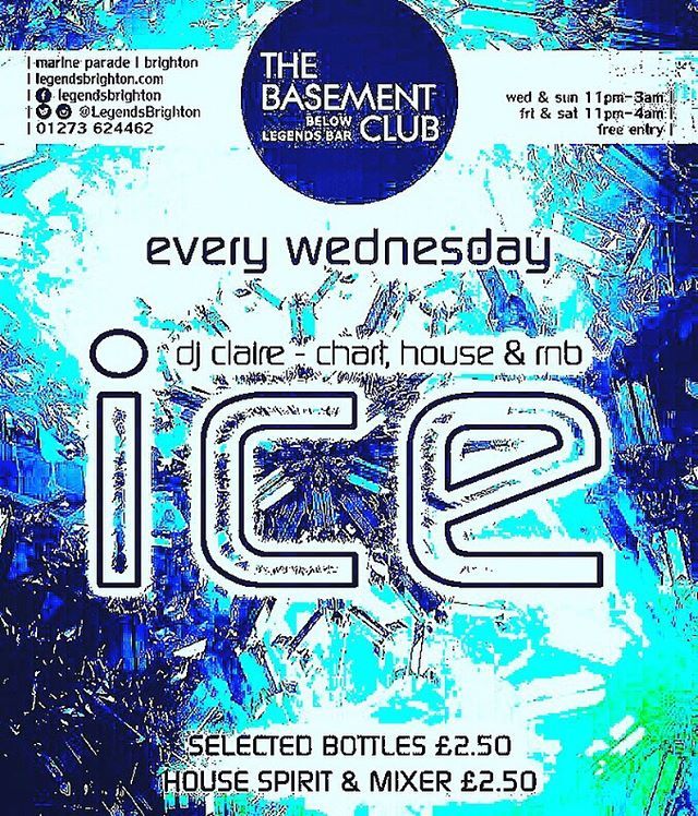 It’s Wednesday which means ICE! #brighton #gayscene #gaybrighton #lgbt #ice #chart #house #nightclub #latenight #dance #drinks #promos #dj #follow #free #freentry #nightlife #cheapdrinks #shots @djclairefuller bit.ly/2HlqbhF