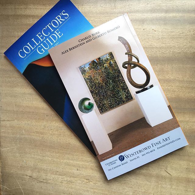 The Collectors Guide has arrived. Always a beautiful publication!  Thanks for featuring our gallery on the back cover!  Nice installation shot with Alex Gabriel Bernstein glass, Charlie Burk painting and Gilberto Romero bronze sculpture. .
.
.
#arthappy #grasses #contemporar…