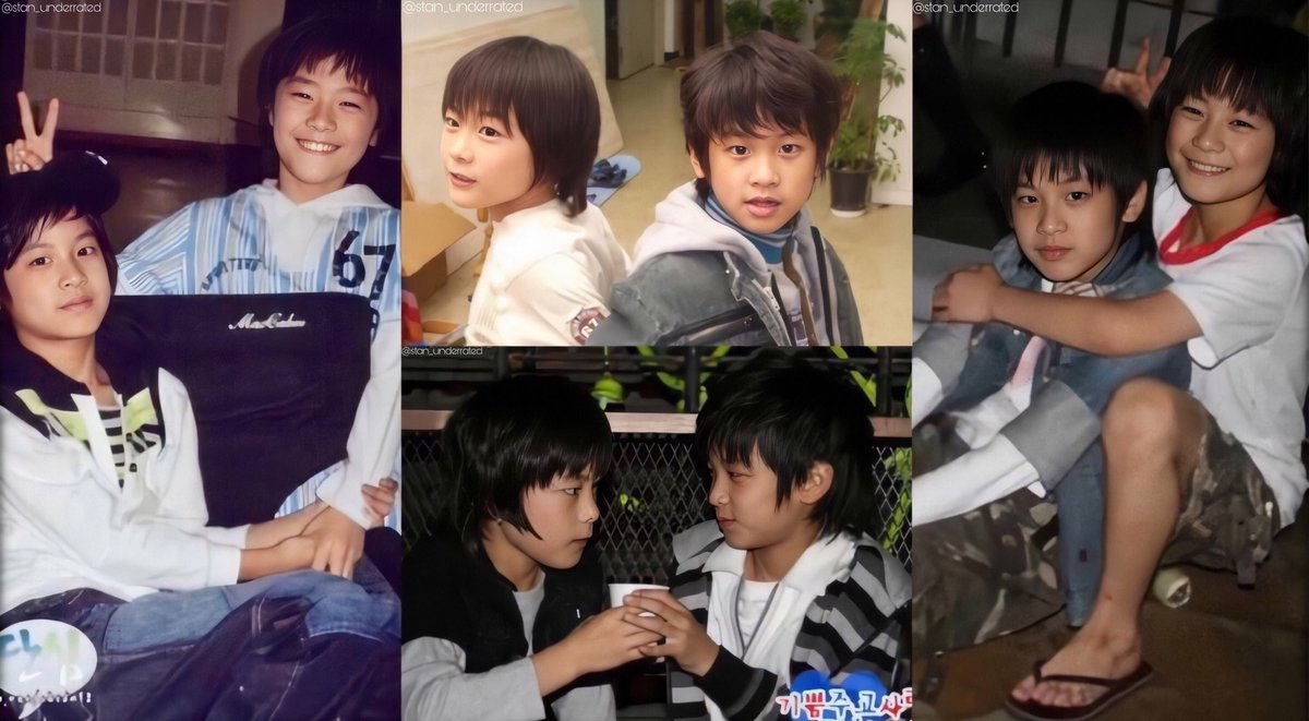 I converted some childhood photos of Chanwoo and Moonbin into HD and perhaps they have the cutest friendship ever. They even share the exact same birthdate.
